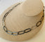 Open Oval Link Chain Necklace in 14k Gold and Oxidized Silver