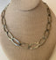 Open Oval Link Chain Necklace in 14k Gold and Oxidized Silver