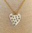 Heart Pendant Necklace with Solid 14K Gold Granulation and Silver