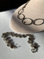 Large Open Oval and Circle Necklace in 14K Gold and Silver
