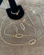 Open Oval With Diamond Chain Bracelet in Silver and 14K Gold