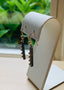 Gold Granulation Bar Earrings in 14K and Oxidized Silver