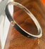 Pink Sapphire and Diamond Bangle Bracelet in 14k Gold and Oxidized Silver