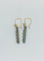 Gold Granulation Bar Earrings in 14K and Oxidized Silver