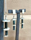 Black Agate Parasole Dangle Earrings in Silver