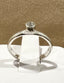 Salt and Pepper Inverted Diamond Ring in Silver