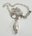Long Pearl Pendant Necklace with Spirals in Silver