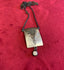 Rectangular Pendant Necklace with Diamond Dangle in Silver