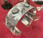 Lace Cuff Bracelet with White Diamonds in Oxidized Silver