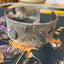Lace Cuff Bracelet with White Diamonds in Oxidized Silver