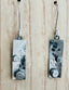 White Diamond Dangle Twist Earrings in Silver