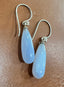 Lavender Chalcedony Long Drop Earrings in Silver