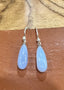 Lavender Chalcedony Long Drop Earrings in Silver
