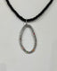 Multi Precious Stone Organic Oval Pendant in Silver and Gold