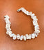 Hand Knotted White Moonstone Rondelle Bracelet in Silver