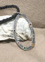 Multi Precious Stone Organic Oval Pendant in Silver and Gold
