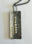 Yellow Sapphire White Diamond Pendant Necklace in Oxidized Silver