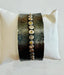 Cuff Bracelet with Yellow Sapphires and White Diamonds in Silver