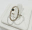Oval Ring with Blue Sapphire in Silver and Gold