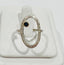 Oval Ring with Blue Sapphire in Silver and Gold