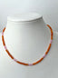 Pink and Orange Fire Opal Necklace in Silver
