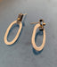 Organic Geometry Open Oval Dangle Earrings in 18K Gold and Silver