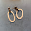 Organic Geometry Open Oval Dangle Earrings in 18K Gold and Silver