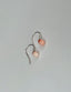Pale Pink Round Coral Earrings in Silver