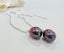 Peacock Black Oval Pearl Threader Earrings in Silver