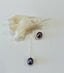 Peacock Black Oval Pearl Threader Earrings in Silver