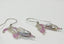 Iridescent Keshi Grey Pearl Pink Sapphire Dangle Ear Wire Earrings in Silver