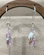 Iridescent Keshi Grey Pearl Pink Sapphire Dangle Ear Wire Earrings in Silver