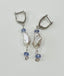 Grey Keshi Pearl Tanzanite Dangle Earrings in Silver