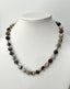 Petrified Opal and Aquamarine Necklace in Silver