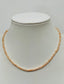 Pale Pink Coral Choker Necklace in Silver