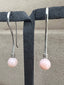 Pink Opal with Long Earwire in Silver