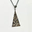 Multi Stone Triangle Pendant Necklace in Oxidized Silver and Gold