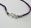 Purple Leather Choker Necklace with S Clasp in Silver