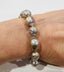 Rainbow Gray Baroque Pearl Bracelet in Gold