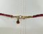 Red Orange Sapphire Rondelle Necklace in Gold