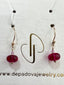 Smooth Ruby Drop Earrings with Ear Wires in Gold