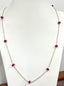 Ruby Rondelle Station Chain Necklace in 14K Gold