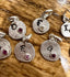 Alphabet Letter Pebble Charm with Precious Stone in Silver
