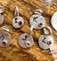 Alphabet Letter Pebble Charm with Precious Stone in Silver