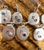 Alphabet Letter Pebble Charm with Precious Stone in Silver