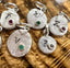 Alphabet Letter Pebble Charm with Precious Stone in Silver