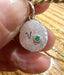 Alphabet Letter Pebble Charm with Precious Stone in Silver