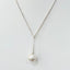 White Ripple Pearl Drop Necklace in Silver