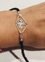 Funky Triangle Black Tourmaline Bracelet in Silver