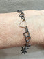 Small Triangle Bracelet in Gold and Oxidized Silver